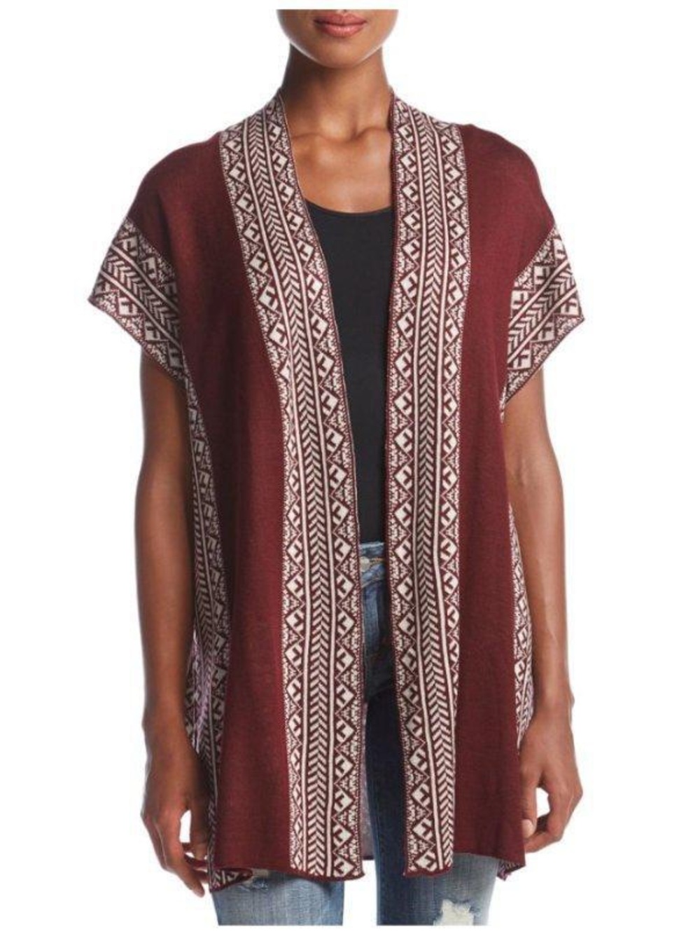 ONEWORLD L Red Medallion Back
Novelty Cardigan Sweater